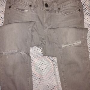 PAIGE Light Gray Skinny Jeans